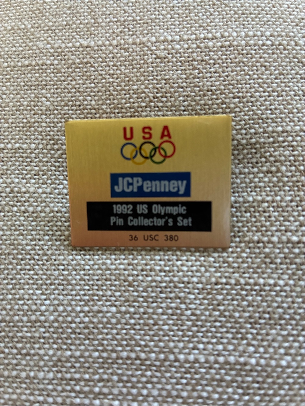 JCPenney 1992 US Olympic Gold Tone Collector Pin